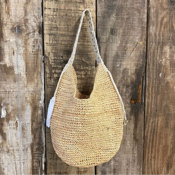 NWT Florabella Coachello Bag Natural raffia tan tote beach summer Revolve $194 - Picture 15 of 16